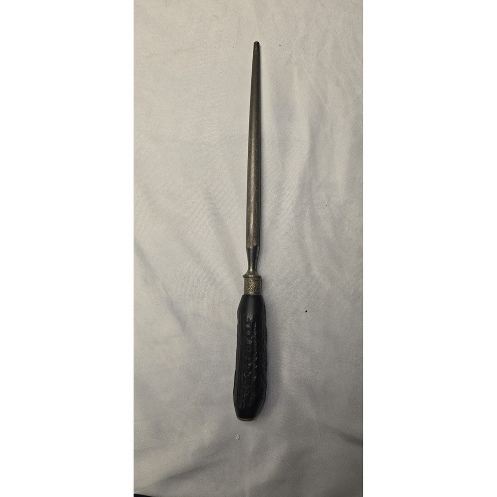Antique Lee's Stag Horn Knife Sharpening Honing & Antler Handle + Sterling Fix.